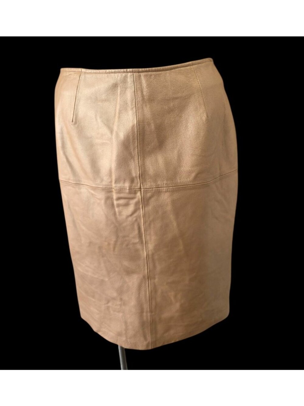 Newport News Shape FX Leather Pencil Skirt 16W Plus Tan Cowhide NWT